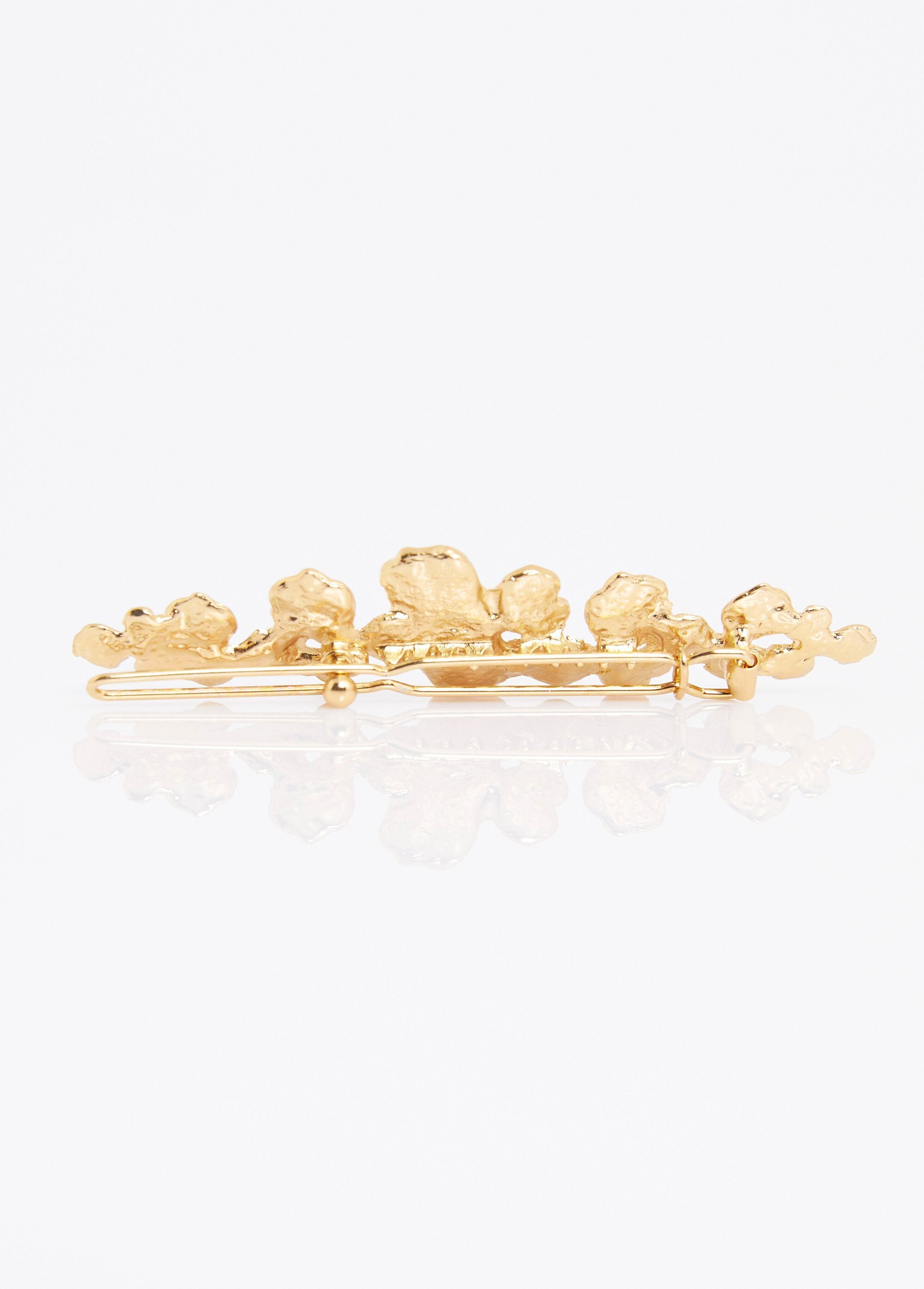 Stainless_steel_barrette,_water_lilies_Golden_DE1_slim