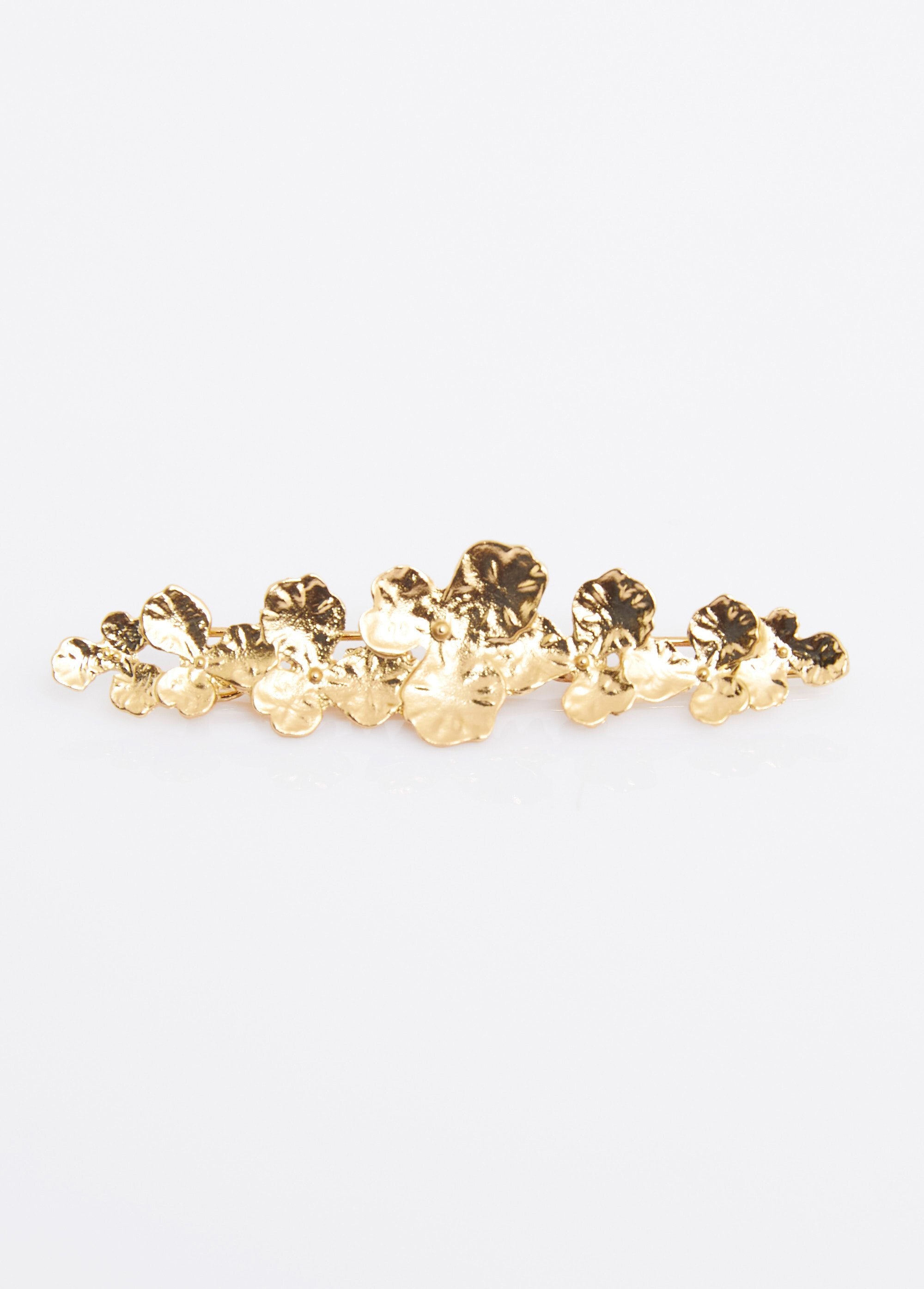 Stainless_steel_barrette,_water_lilies_Golden_FA1_slim