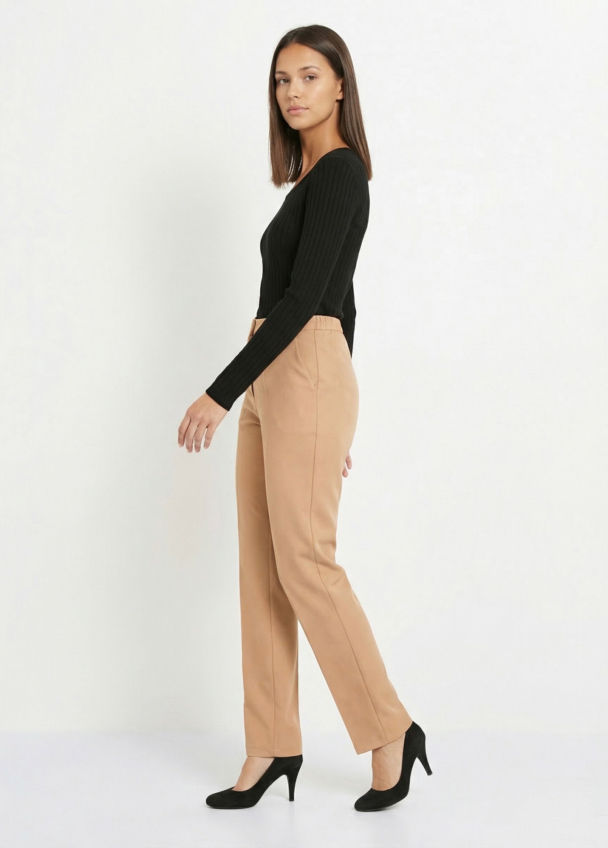 Plain_straight-leg_pants_with_semi-elasticated_waistband_Beige_DR1_slim