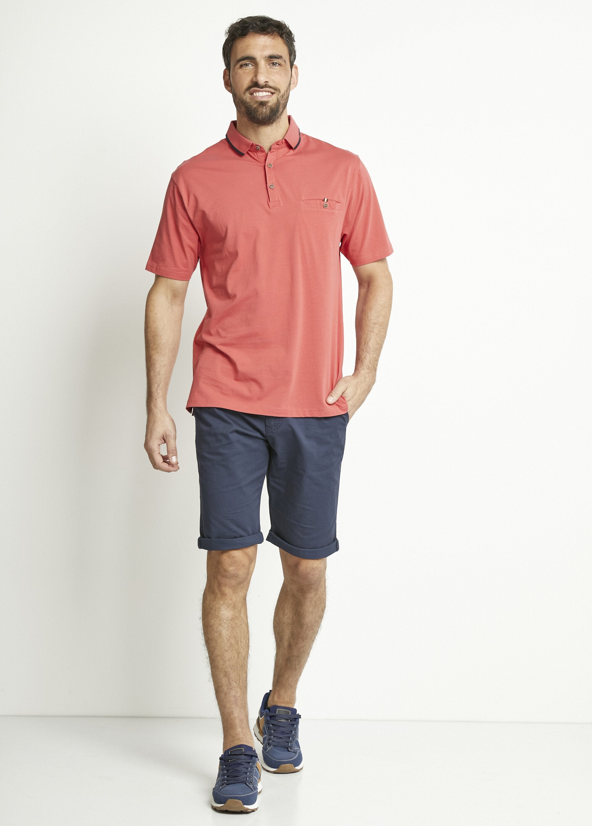 Plain_jersey_knit_polo_shirt_with_two-tone_cotton_collar_Coral_SF1_slim