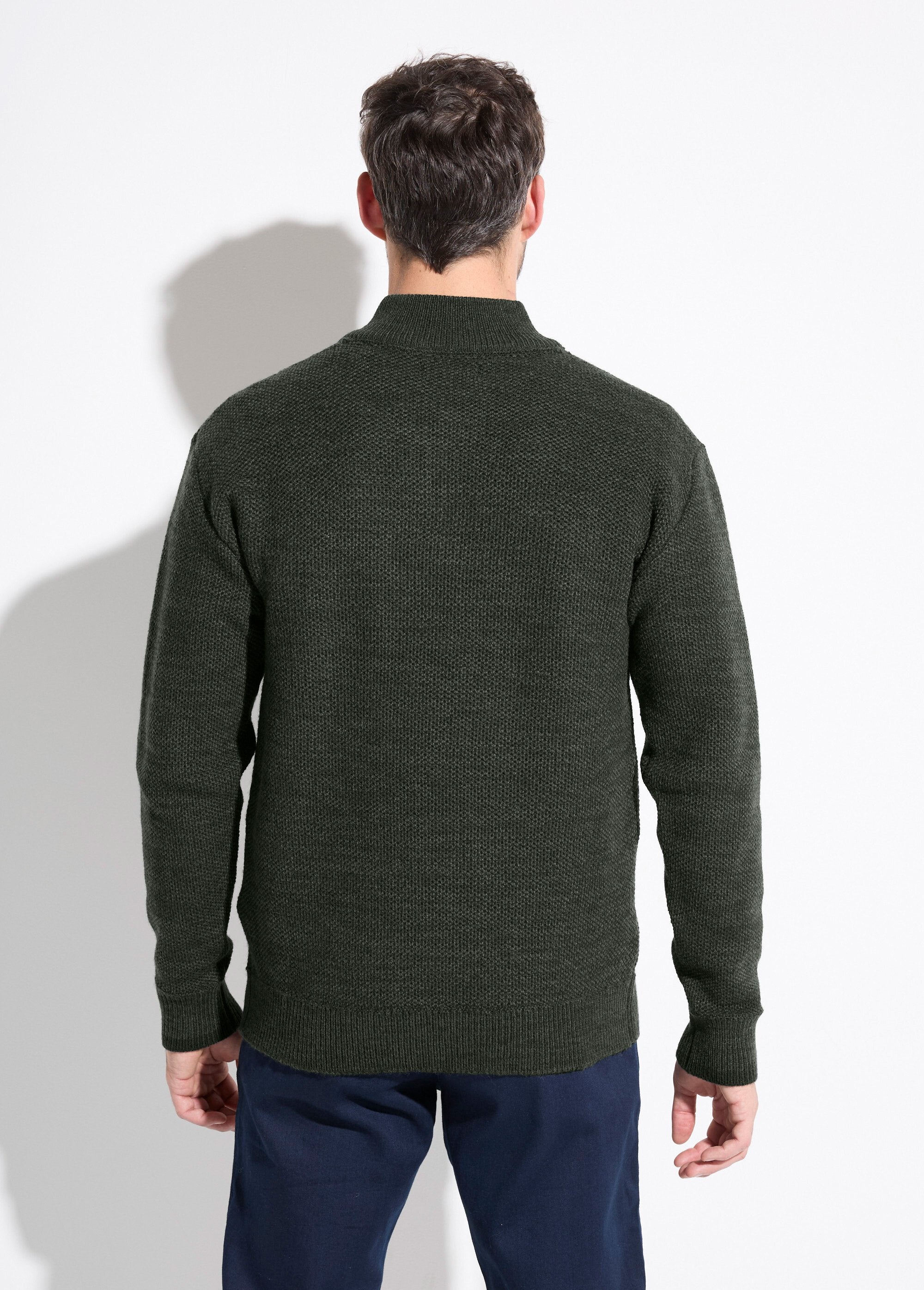 High-neck_zipped_sweater_in_heathered_wool_knit_Green_DO1_slim