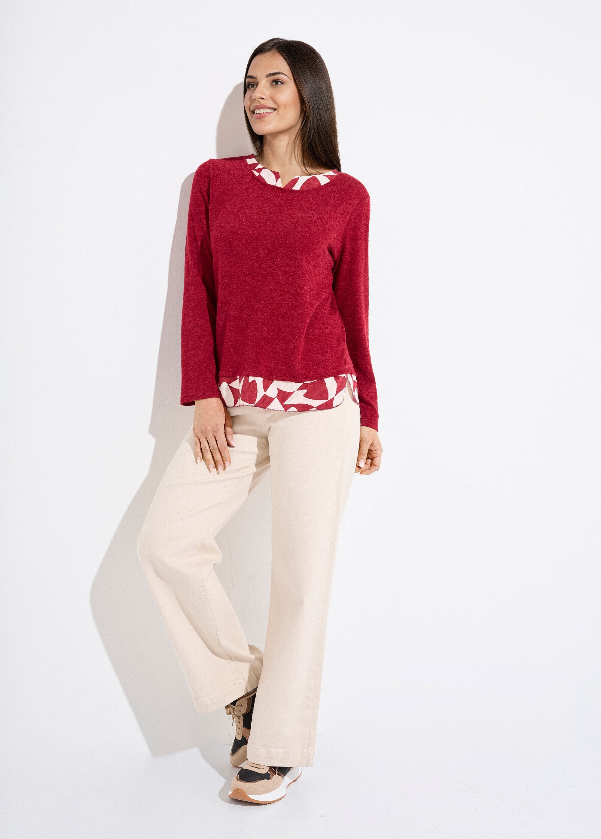 Warm_2-in-1_effect_long-sleeved_T-shirt_Bordeaux_SF1_slim