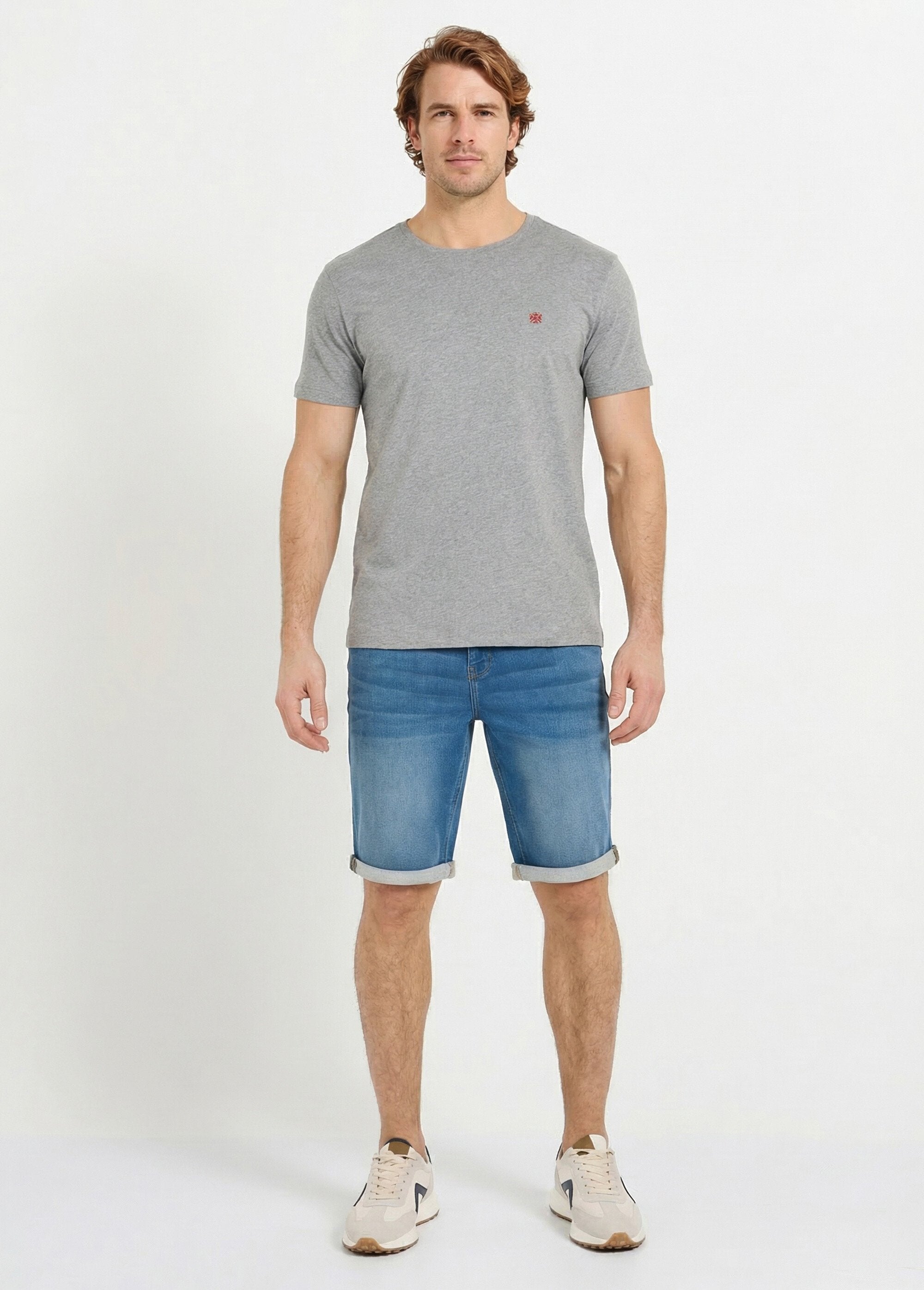 Round-neck_embroidered_short-sleeved_T-shirt_Heather_gray_SF1_slim