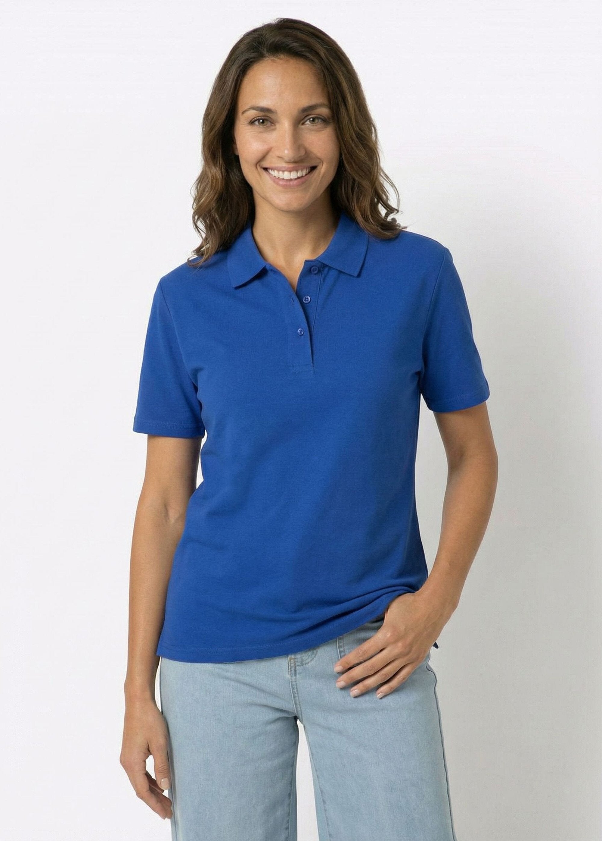 T-shirt_maille_piquée_coton_col_polo_Bleu_dur_FA1_slim