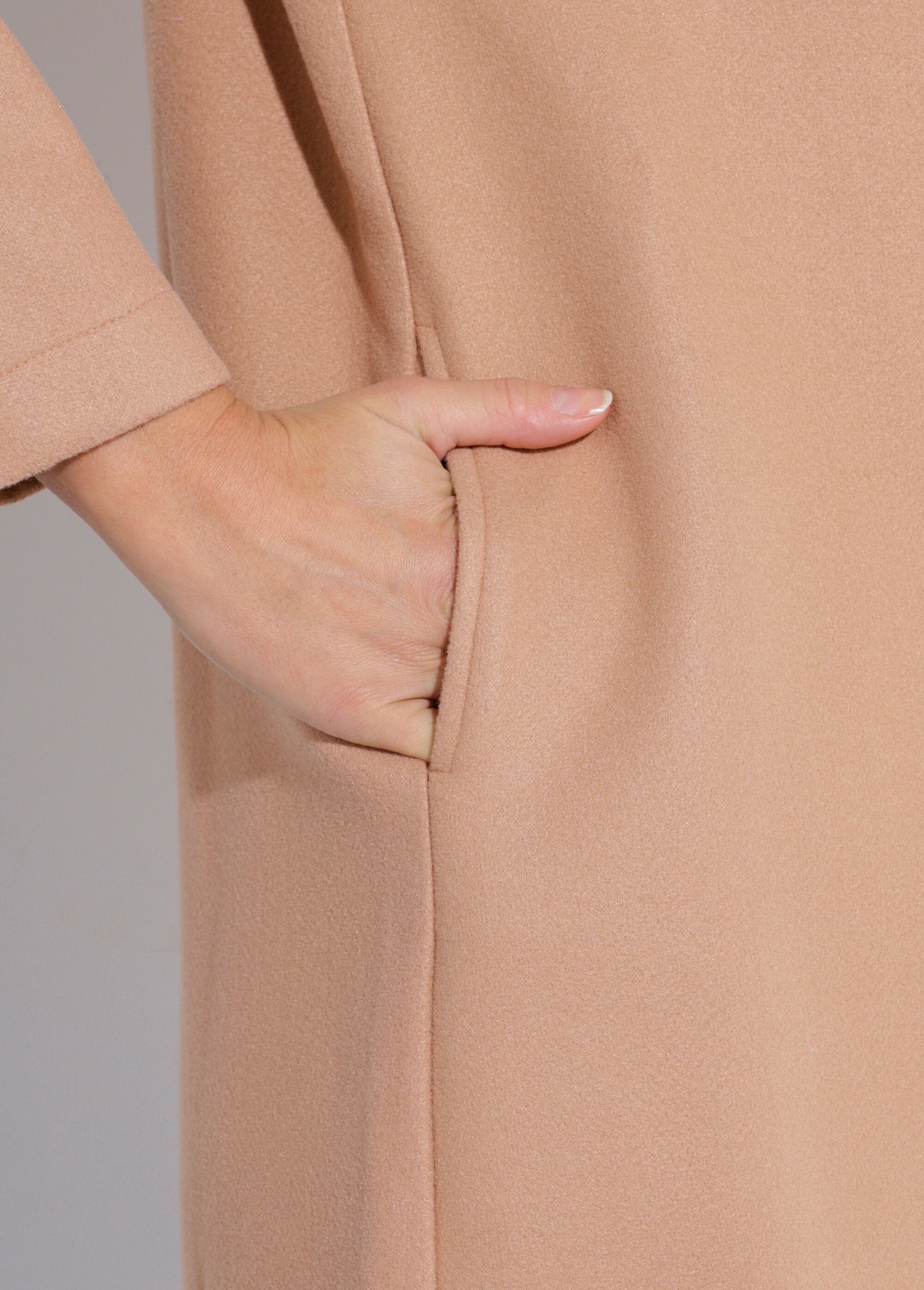 Caban_long_uni_façon_drap_de_laine_Camel_DE2_slim