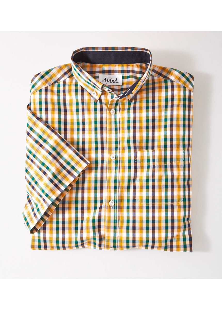 Short-sleeved_checked_shirt_Honey_FA1_slim