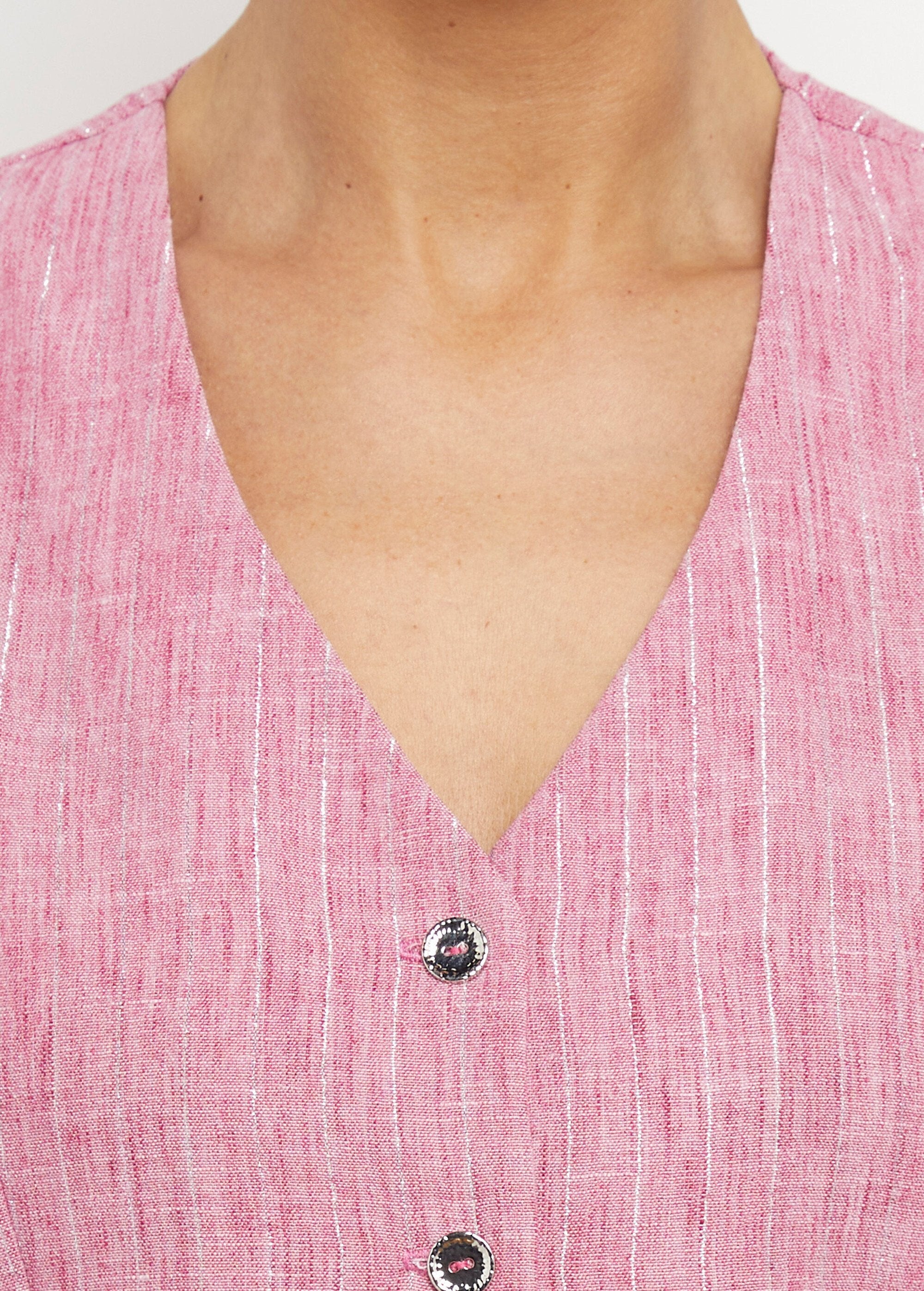Gilet_de_costume_rayé_aspect_irrégulier_Framboise_DE1_slim