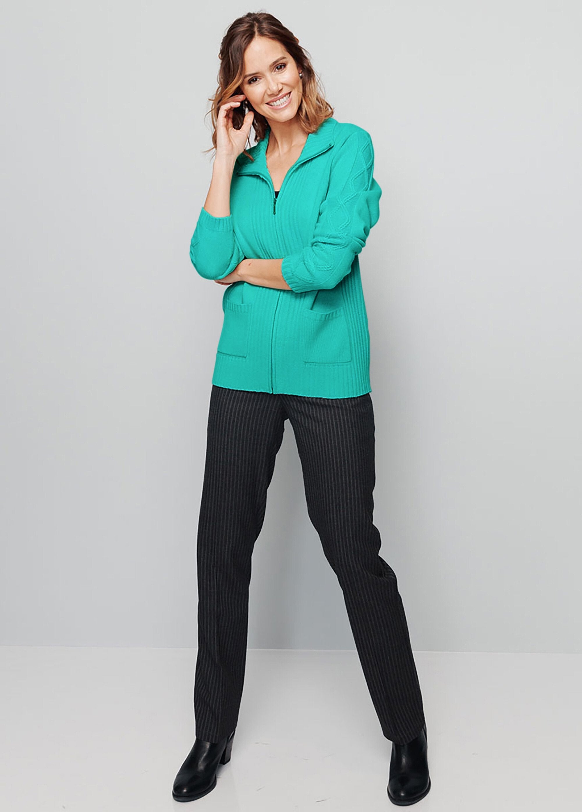 Thick_knit_mid-length_plain_zipped_cardigan_Emerald_SF1_slim