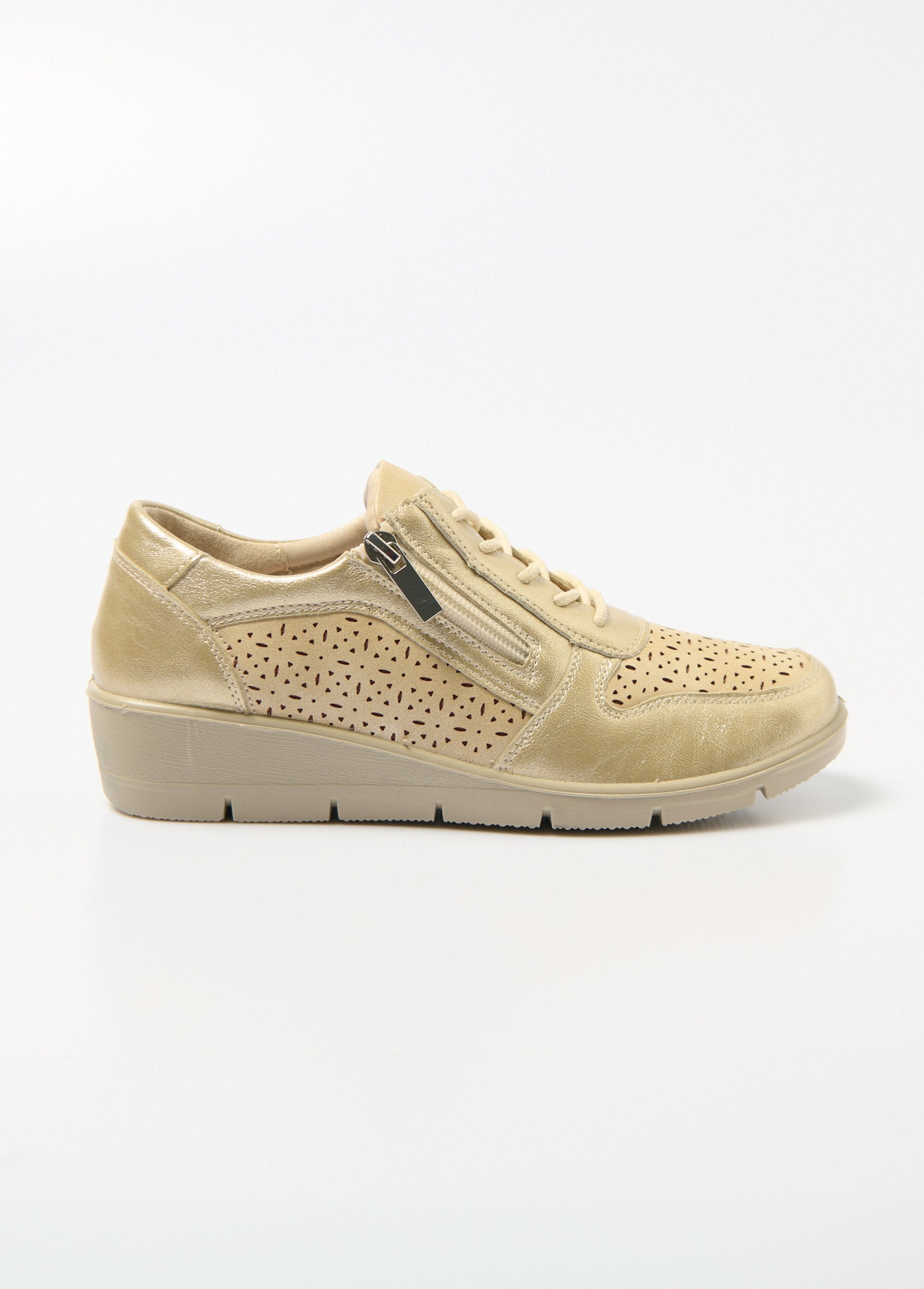 La_Bottine_Souriante®_-_Comfort_width_zipped_sneakers_Golden_DR1_slim