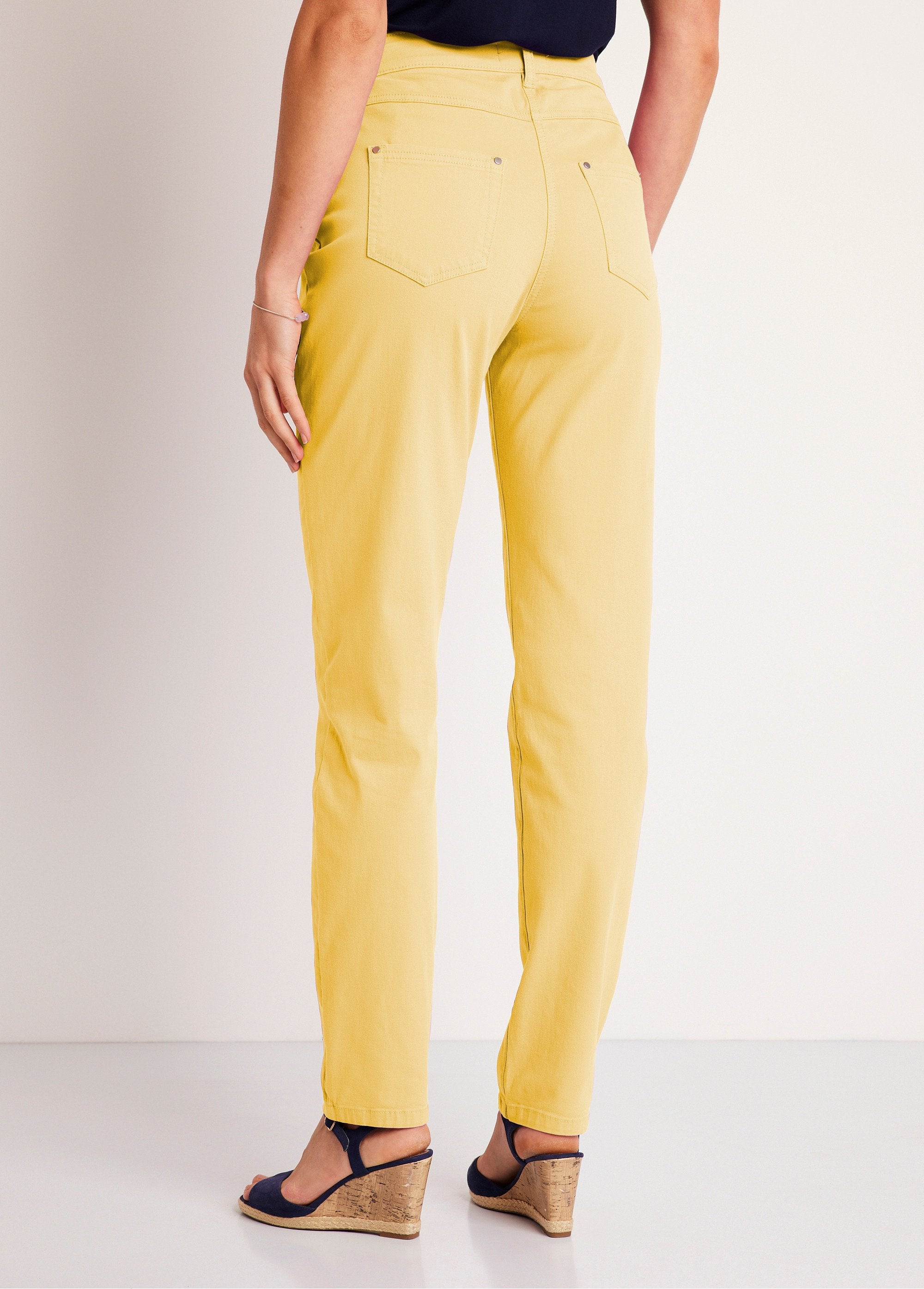 Pantalon_droit_5_poches_coton_stretch_Jaune_DO1_slim