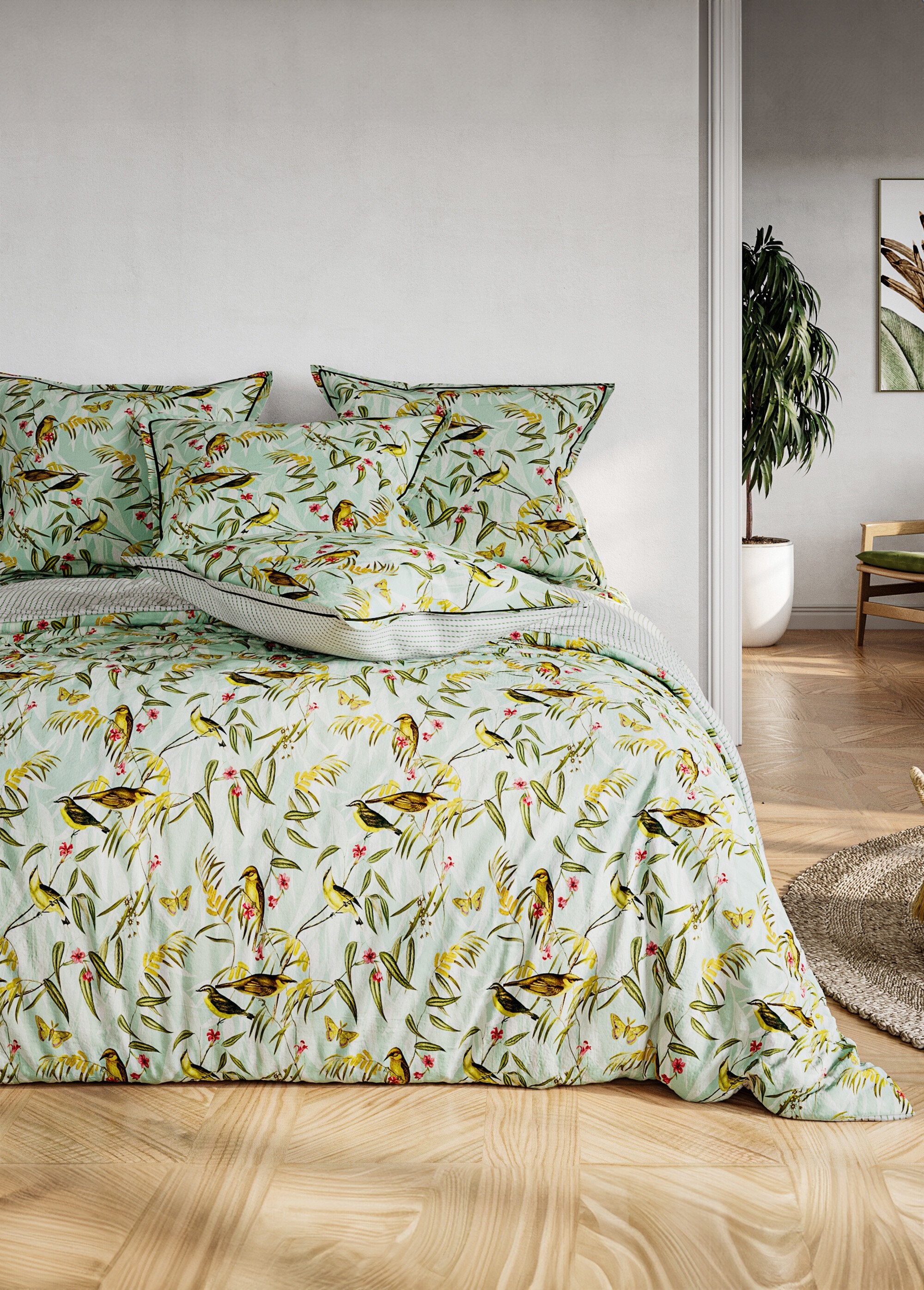 4-piece_bed_set_with_flat_sheet,_birds_Green_FA1_slim