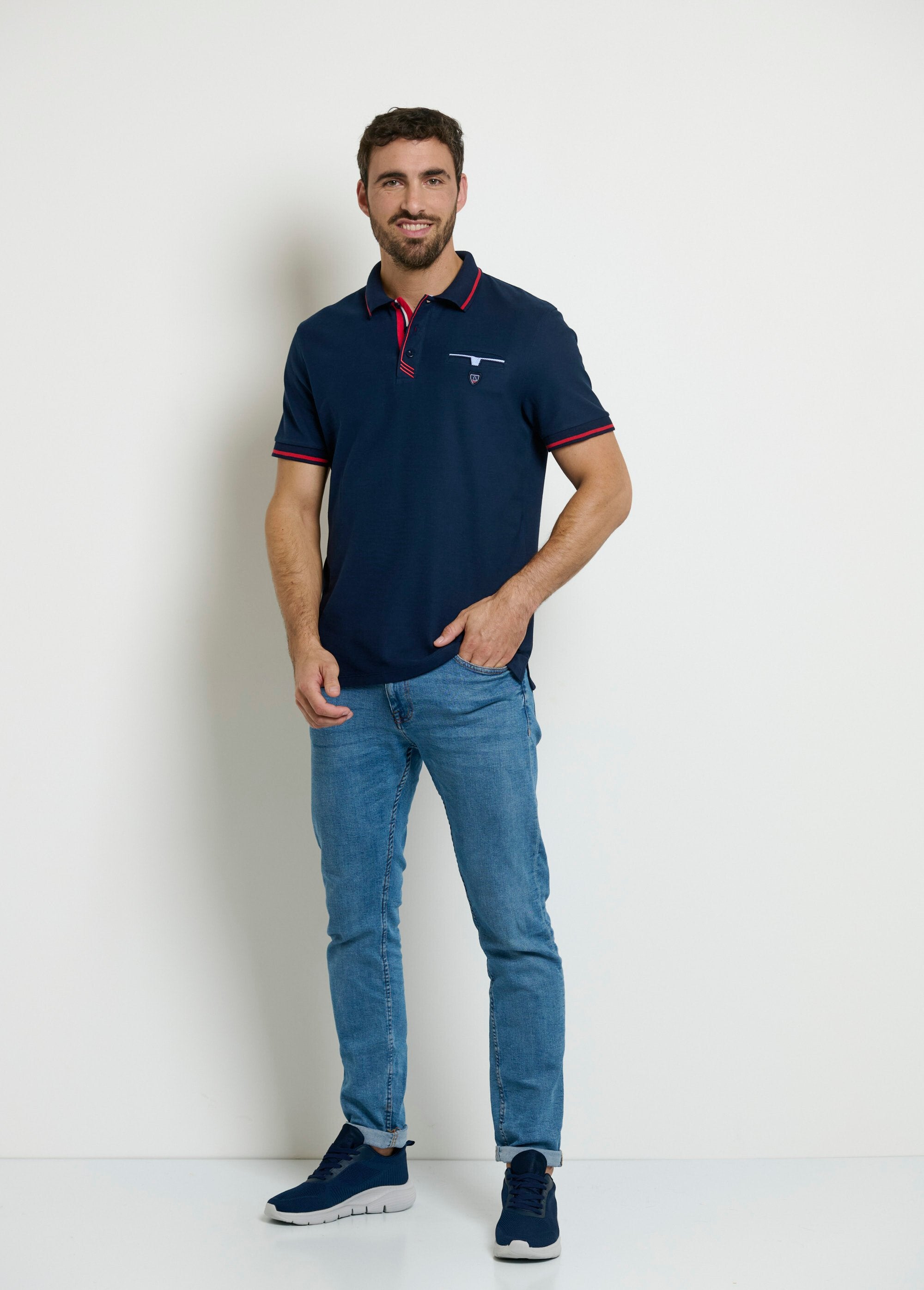 Polo_manches_courtes_détails_contrastants_Marine_SF1_slim