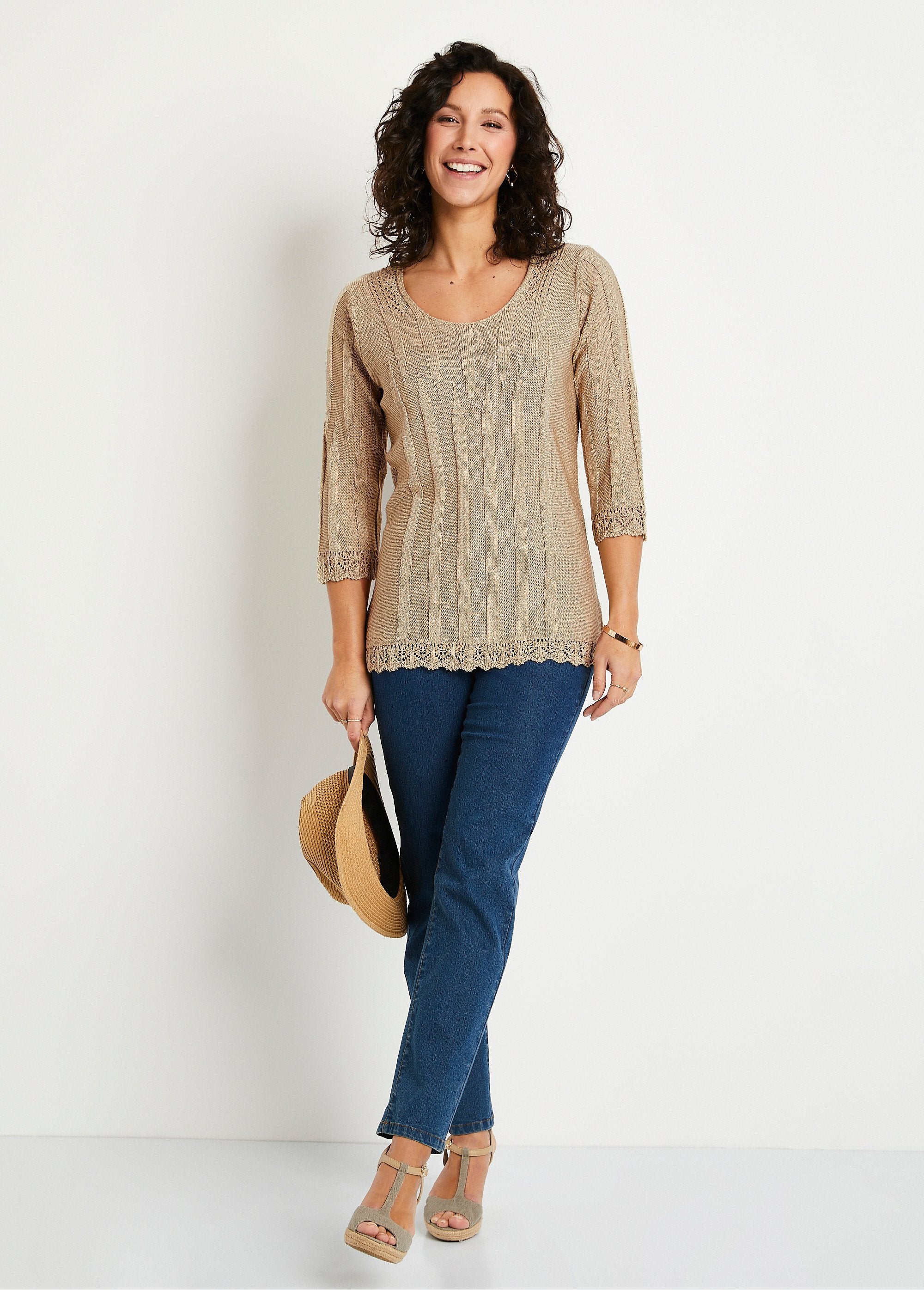 Short_openwork_round_neck_sweater_String_SF1_slim