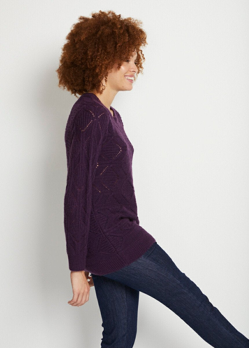 Plain_mid-length_tunic_sweater_with_openwork_knit_round_neck_Violin_DR1_slim