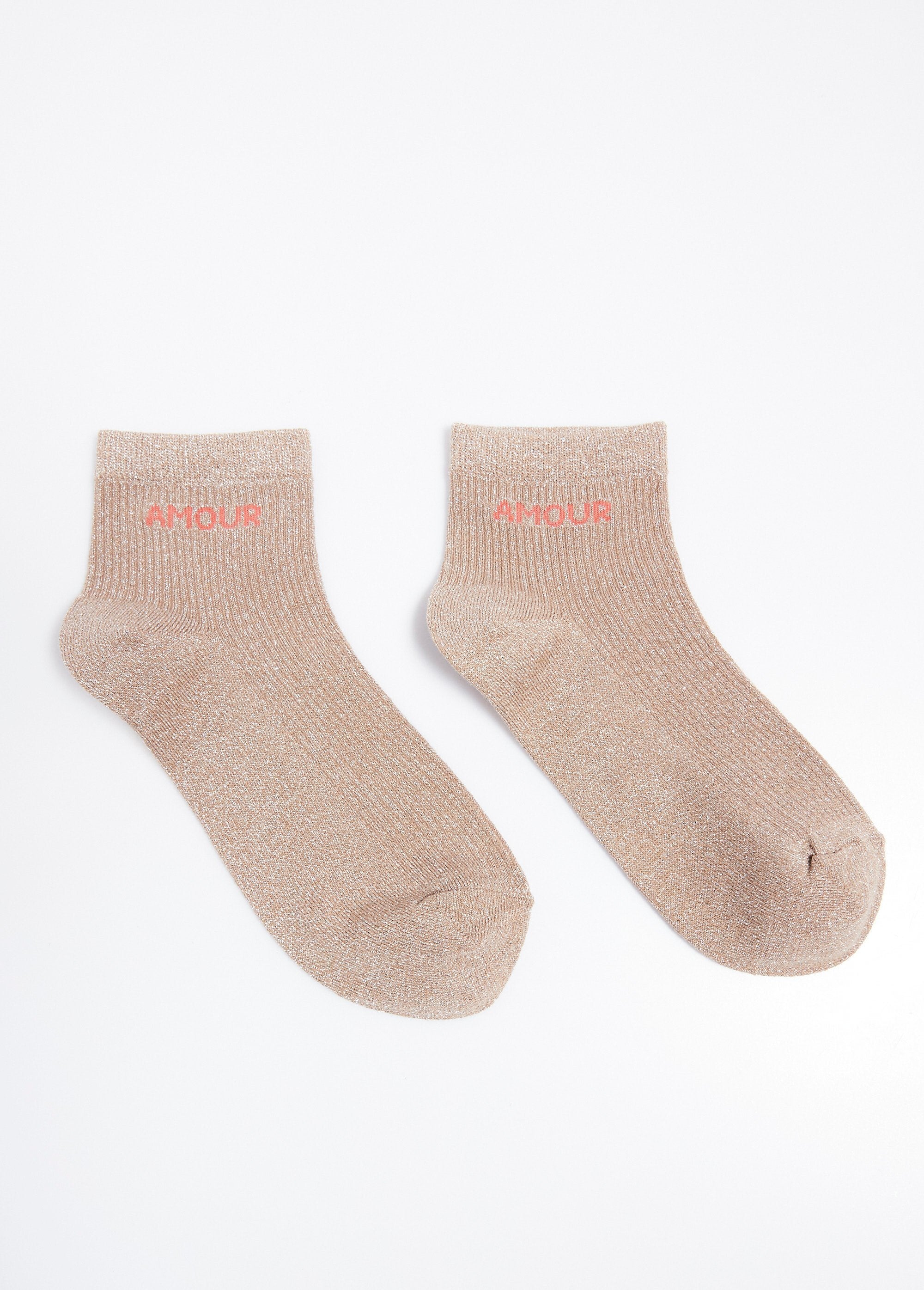 Metallic_thread_socks,_LOVE_message_Dark_beige_FA1_slim