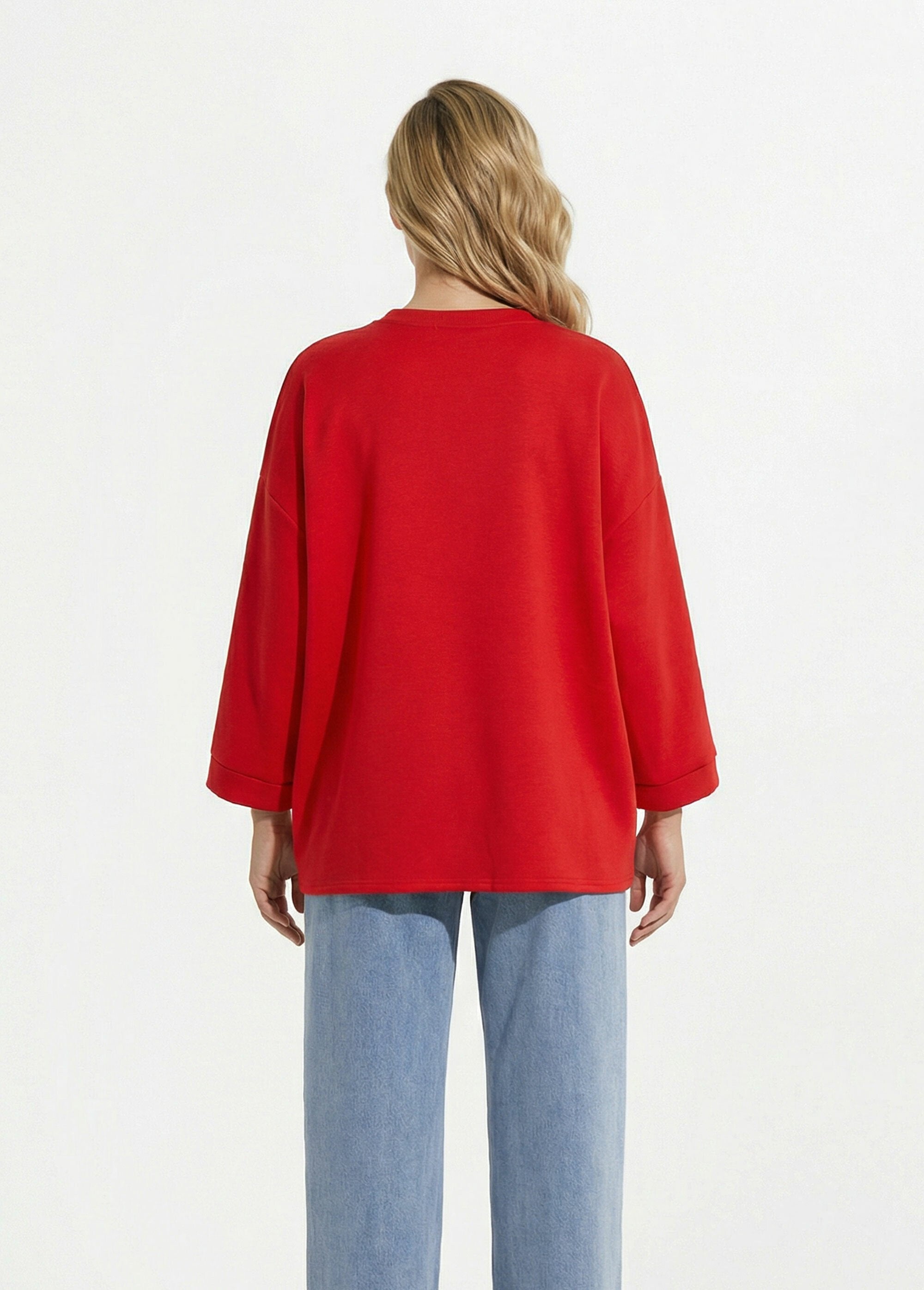 Wide_round_neck_sweatshirt,_3/4_sleeves_Red_DO1_slim