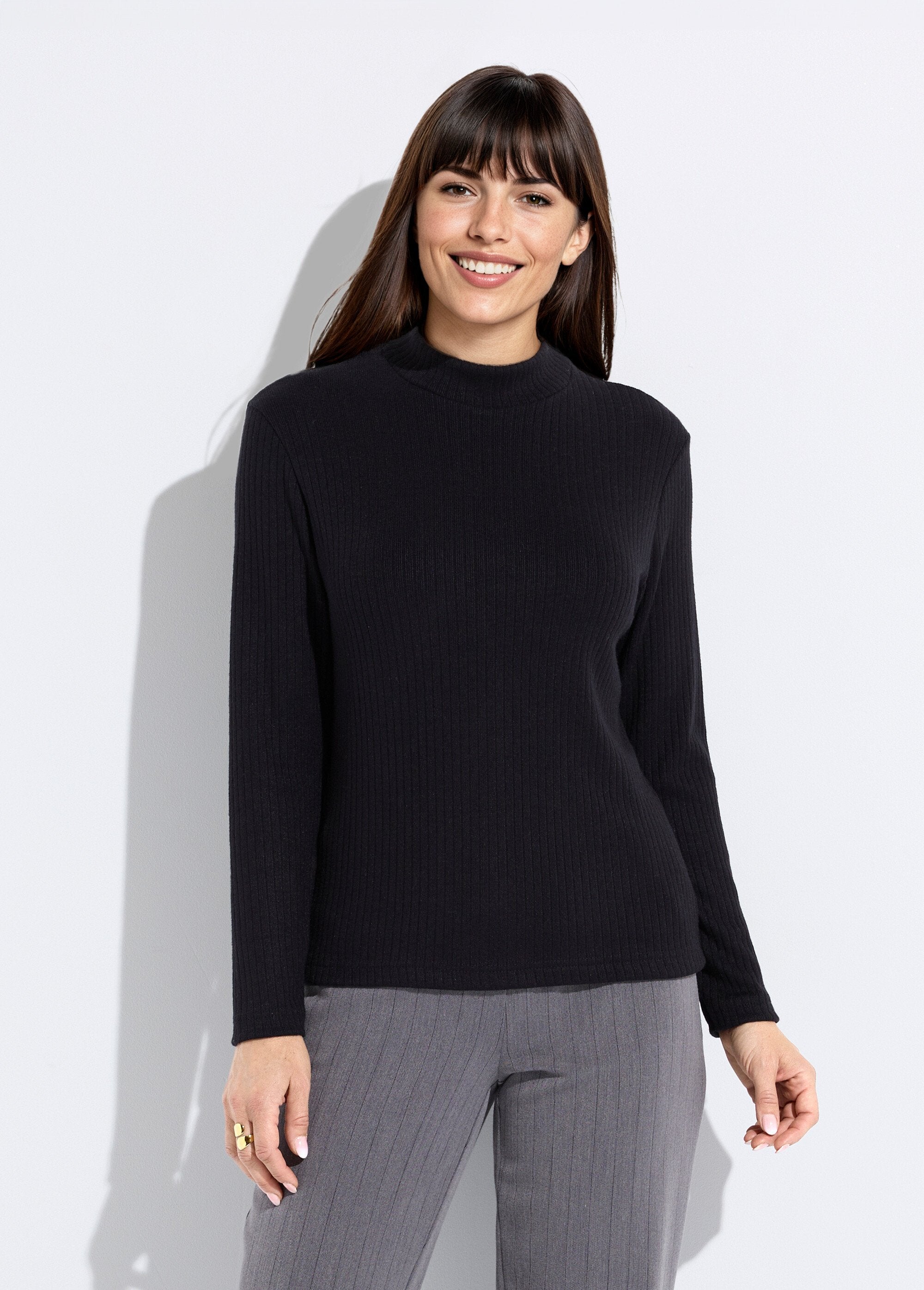 T-shirt_col_montant_maille_côtelée_manches_longues_Noir_FA1_slim