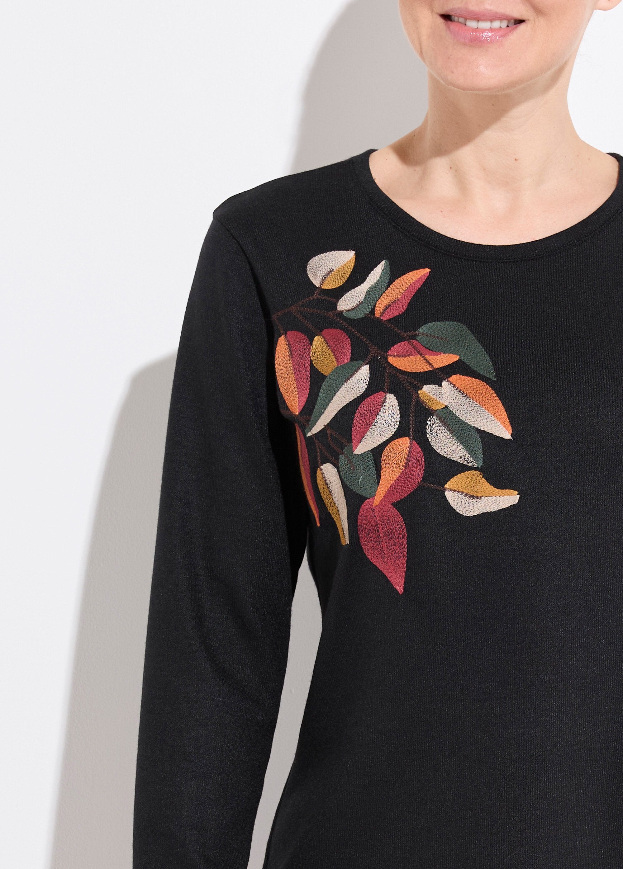 T-shirt_col_rond_uni_brodé_manches_longues_Noir_DE1_slim