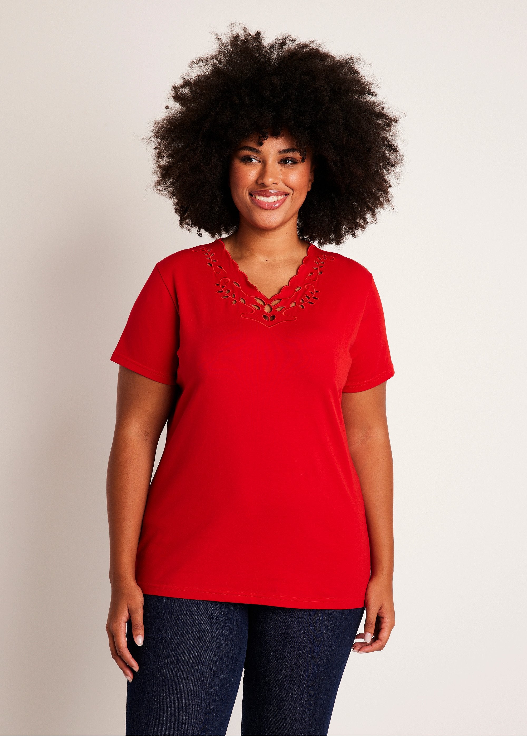 Embroidered_openwork_V-neck_T-shirt_Red_FA1_curvy