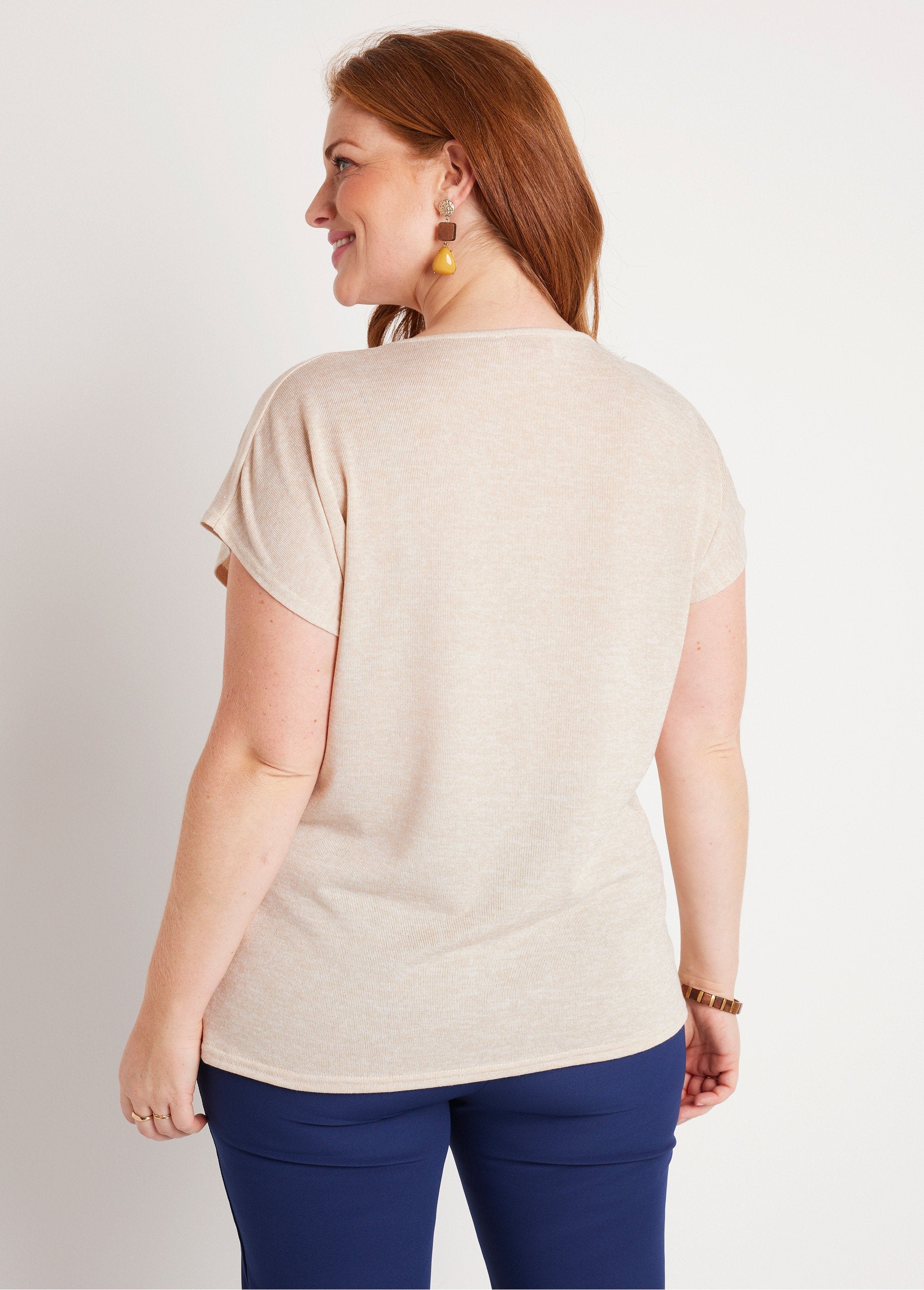 Short_plain_linen_effect_t-shirt_String_DO1_curvy