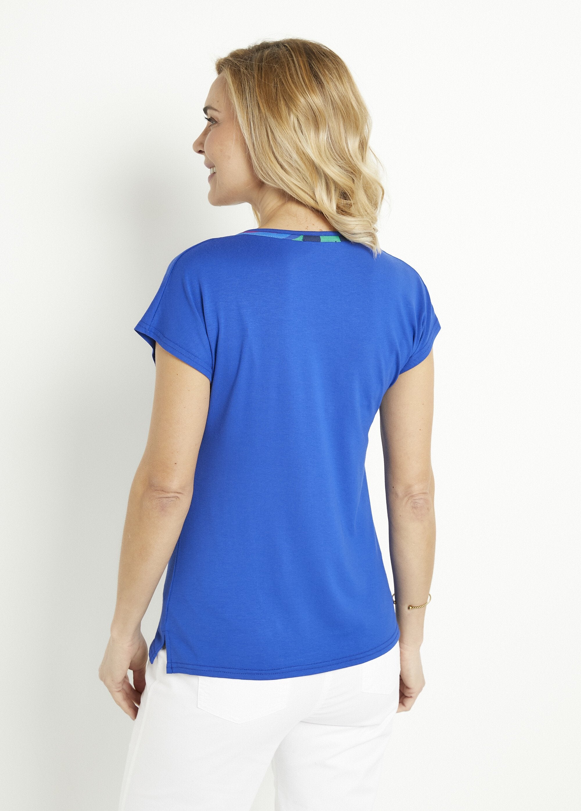 Long_round_neck_T-shirt_with_plain_or_printed_short_sleeves_Plain_blue_DO1_slim