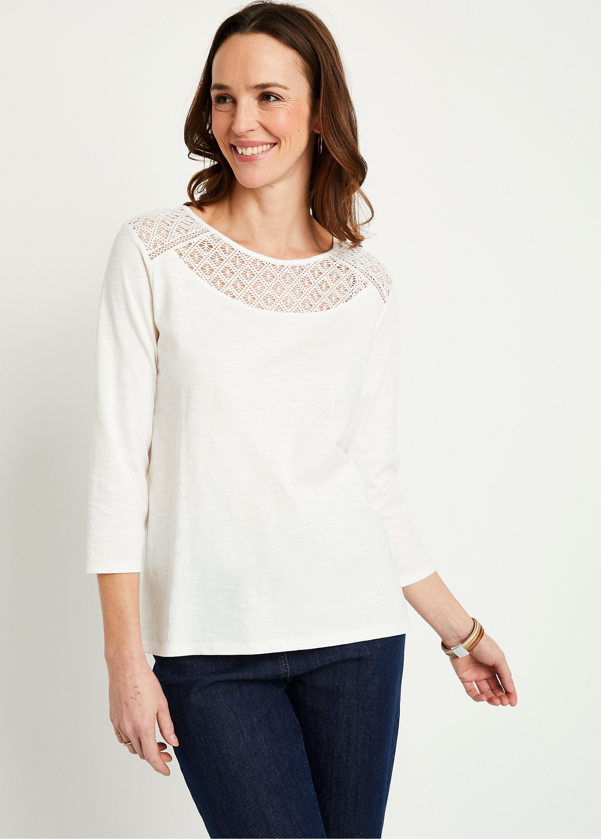 Cotton_and_lace_3/4_sleeve_t-shirt_White_FA1_slim