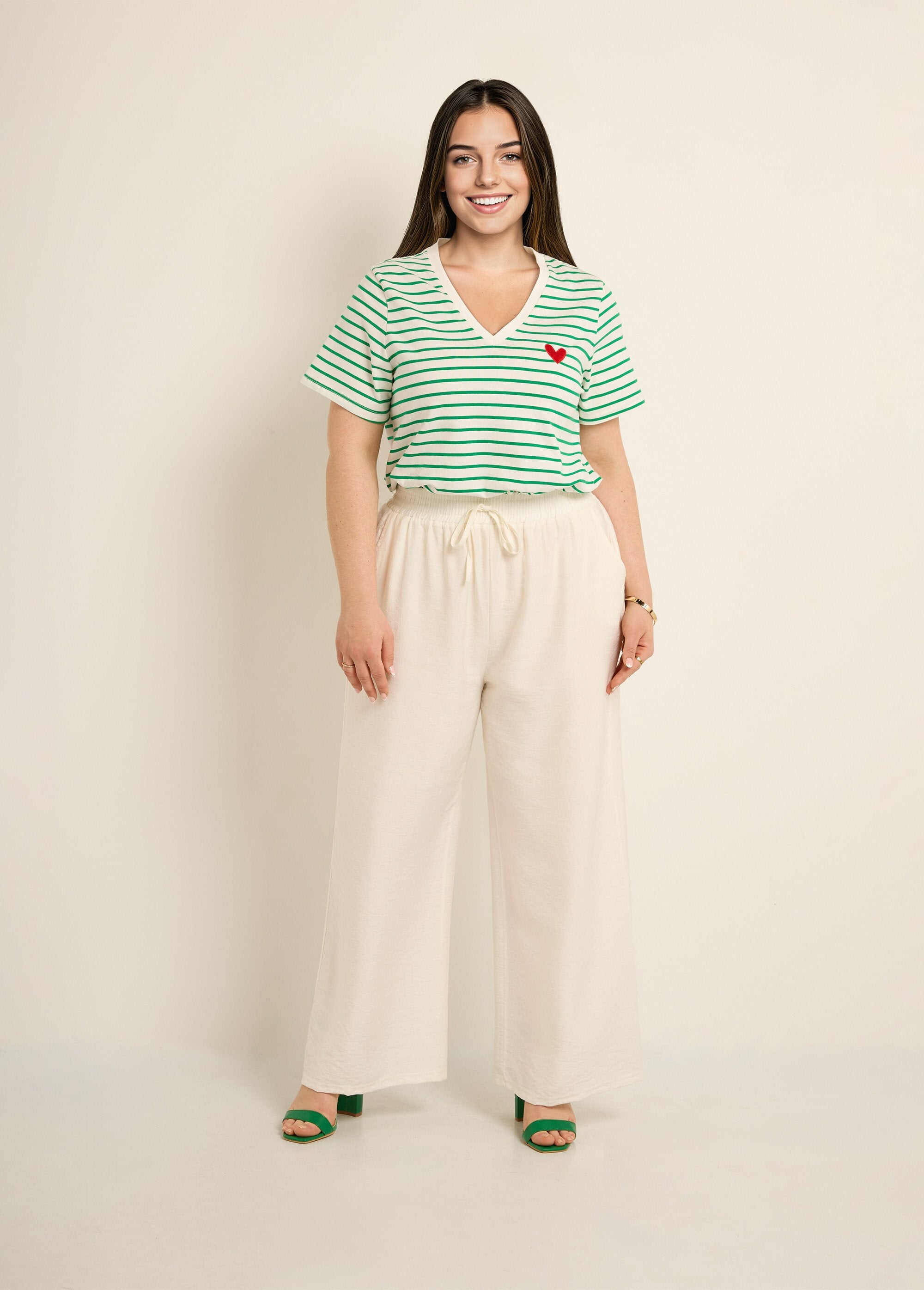 Striped_V-neck_T-shirt_with_heart_embroidery_Green_stripe_SF1_curvy