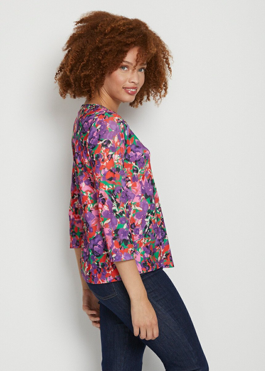 Printed_t-shirt,_fancy_lace_3/4_sleeves_Purple_print_DR1_slim