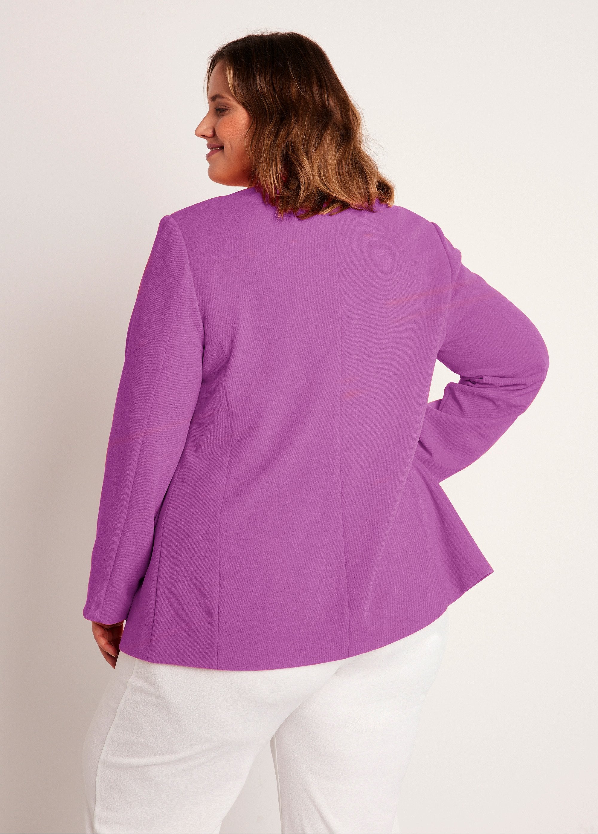 Straight_cut_plain_knit_blazer_jacket_Purple_DO1_curvy